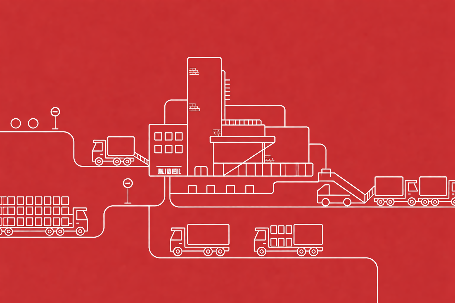 Red logistics flow visual